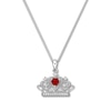 Thumbnail Image 1 of Lab-Created Ruby Crown Necklace Sterling Silver