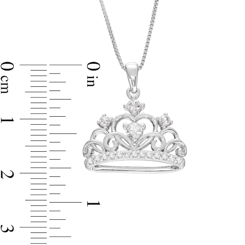 Main Image 2 of Crown Necklace Lab-Created White Sapphires Sterling Silver