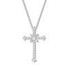 Thumbnail Image 1 of Cross Necklace Lab-Created White Sapphires Sterling Silver