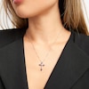 Thumbnail Image 2 of Cross Necklace Blue/White Lab-Created Sapphires Sterling Silver