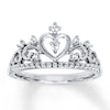 Thumbnail Image 1 of Crown Ring Lab-Created White Sapphires Sterling Silver
