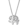 Thumbnail Image 1 of Petite Elephant Necklace Lab-Created White Sapphires Sterling Silver