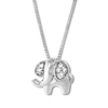 Thumbnail Image 0 of Petite Elephant Necklace Lab-Created White Sapphires Sterling Silver