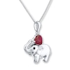 Thumbnail Image 3 of Elephant Necklace Lab-Created Ruby Sterling Silver