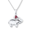 Thumbnail Image 4 of Elephant Necklace Lab-Created Ruby Sterling Silver