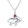 Thumbnail Image 3 of Elephant Necklace Lab-Created Ruby Sterling Silver