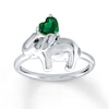 Thumbnail Image 1 of Elephant Ring Lab-Created Emerald Sterling Silver