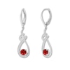 Lab-Created Ruby Earrings 1/4 ct tw Diamonds 10K White Gold