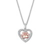Thumbnail Image 1 of Lab-Created Sapphire Pet Love Necklace Sterling Silver/10K Gold