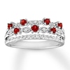 Thumbnail Image 1 of Lab-Created Ruby Ring Lab-Created Sapphires Sterling Silver