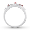 Thumbnail Image 2 of Lab-Created Ruby Ring Lab-Created Sapphires Sterling Silver