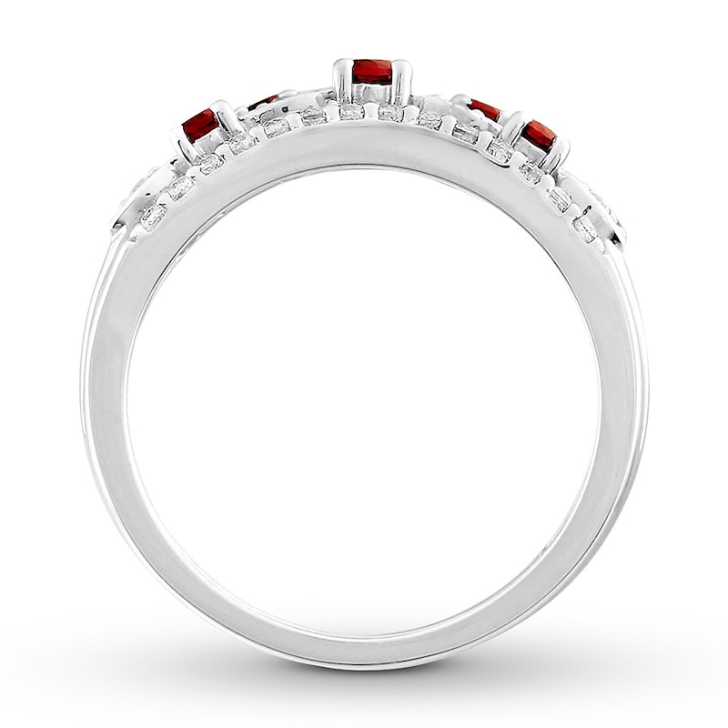 Main Image 2 of Lab-Created Ruby Ring Lab-Created Sapphires Sterling Silver