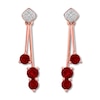 Thumbnail Image 1 of Lab-Created Ruby Earrings 1/20 ct tw Diamonds 10K Rose Gold