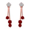 Thumbnail Image 1 of Lab-Created Ruby Earrings 1/20 ct tw Diamonds 10K Rose Gold