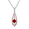 Thumbnail Image 1 of Lab-Created Ruby Necklace Sterling Silver/10K Rose Gold