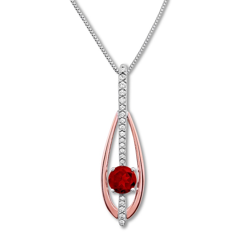 Lab-Created Ruby Necklace Sterling Silver/10K Rose Gold | Kay