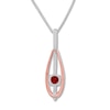 Thumbnail Image 4 of Lab-Created Ruby Necklace Sterling Silver/10K Rose Gold