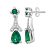 Thumbnail Image 1 of Lab-Created Emerald Earrings Sterling Silver