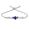 Thumbnail Image 1 of Blue & White Lab-Created Sapphire Bolo Bracelet Sterling Silver 9.5