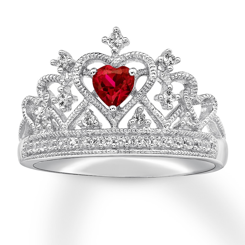 Lab-Created Ruby Crown Ring Sterling Silver | Kay