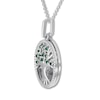 Thumbnail Image 2 of Family Tree Necklace Lab-Created Emeralds Sterling Silver