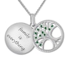 Thumbnail Image 3 of Family Tree Necklace Lab-Created Emeralds Sterling Silver