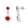 Thumbnail Image 0 of Lab-Created Ruby Drop Earrings Sterling Silver