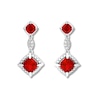 Thumbnail Image 1 of Lab-Created Ruby Drop Earrings Sterling Silver