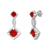 Thumbnail Image 3 of Lab-Created Ruby Drop Earrings Sterling Silver