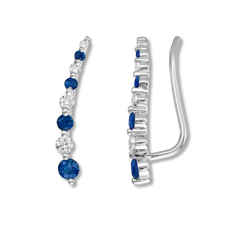 Main Image 1 of Le Vian Sapphire Earring Climbers 1/5 ct tw Diamonds 14K Gold