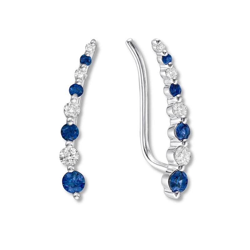 Main Image 2 of Le Vian Sapphire Earring Climbers 1/5 ct tw Diamonds 14K Gold