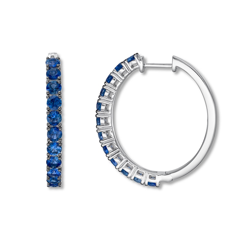 Le Vian Blueberry Sapphire Hoop Earrings 14K Vanilla Gold