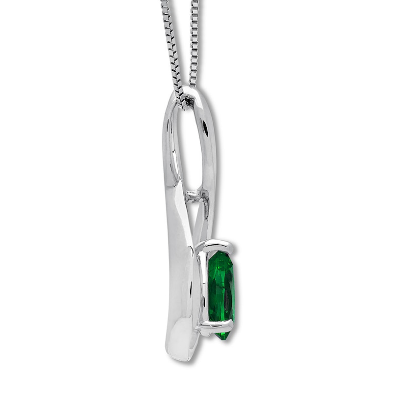 Lab-Created Emerald Necklace Sterling Silver