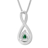 Thumbnail Image 3 of Lab-Created Emerald Necklace Sterling Silver