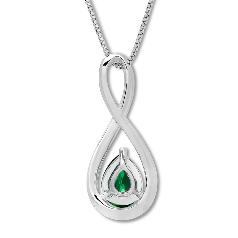 Lab-Created Emerald Necklace Sterling Silver