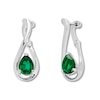 Thumbnail Image 1 of Lab-Created Emerald Earrings Sterling Silver