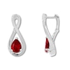 Thumbnail Image 1 of Lab-Created Ruby Earrings Sterling Silver