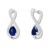 Thumbnail Image 2 of Lab-Created Sapphire Earrings Sterling Silver