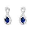 Thumbnail Image 3 of Lab-Created Sapphire Earrings Sterling Silver