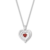 Convertible Heart Necklace Lab-Created Ruby Sterling Silver
