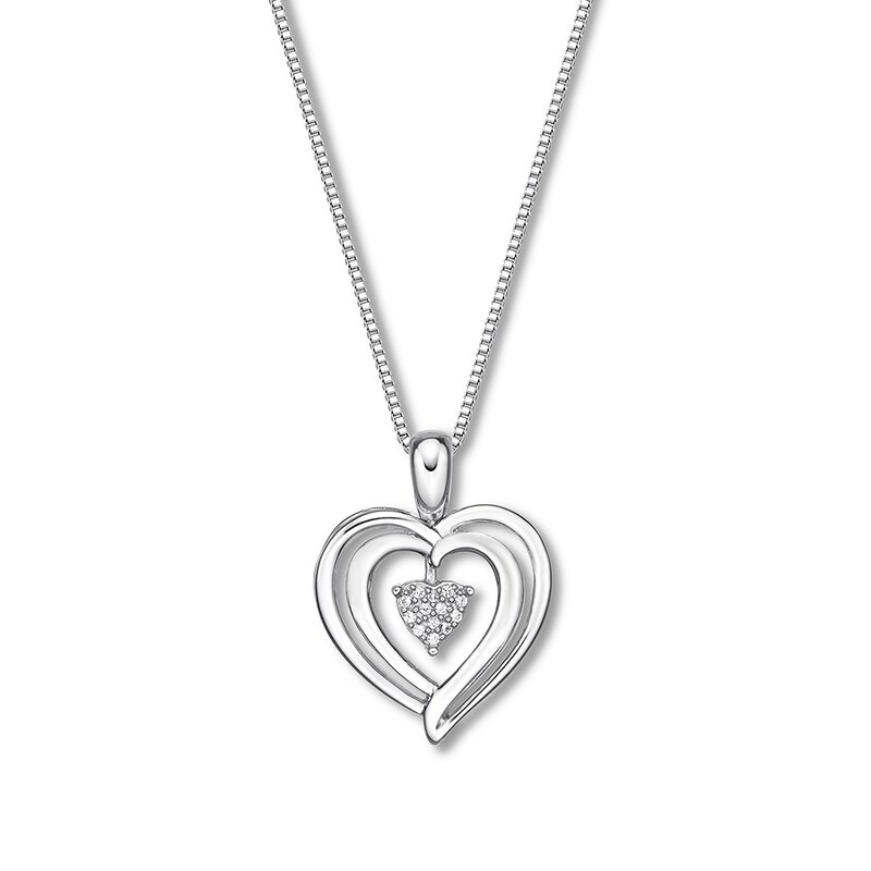 Main Image 3 of Convertible Heart Necklace Lab-Created Ruby Sterling Silver