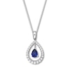 Thumbnail Image 0 of Convertible Lab-Created Sapphire Necklace Sterling Silver