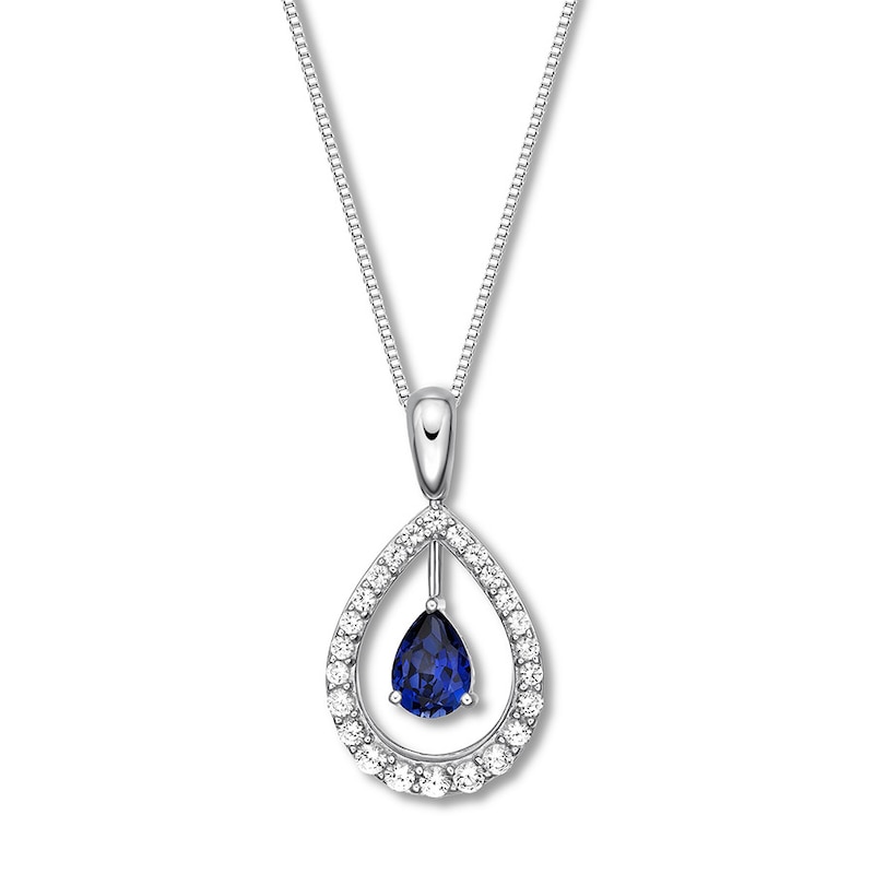 Convertible Lab-Created Sapphire Necklace Sterling Silver