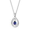 Thumbnail Image 1 of Convertible Lab-Created Sapphire Necklace Sterling Silver