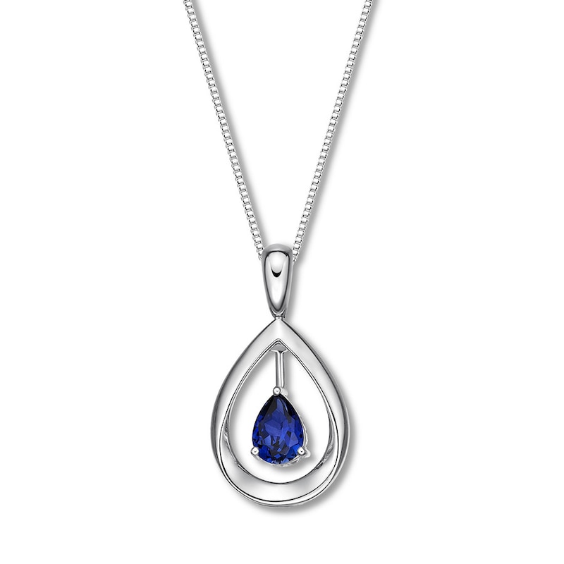 Convertible Lab-Created Sapphire Necklace Sterling Silver