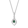 Thumbnail Image 0 of Convertible Lab-Created Emerald Necklace Sterling Silver