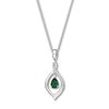 Thumbnail Image 1 of Convertible Lab-Created Emerald Necklace Sterling Silver