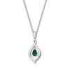 Thumbnail Image 1 of Convertible Lab-Created Emerald Necklace Sterling Silver