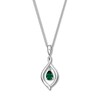 Thumbnail Image 1 of Convertible Lab-Created Emerald Necklace Sterling Silver