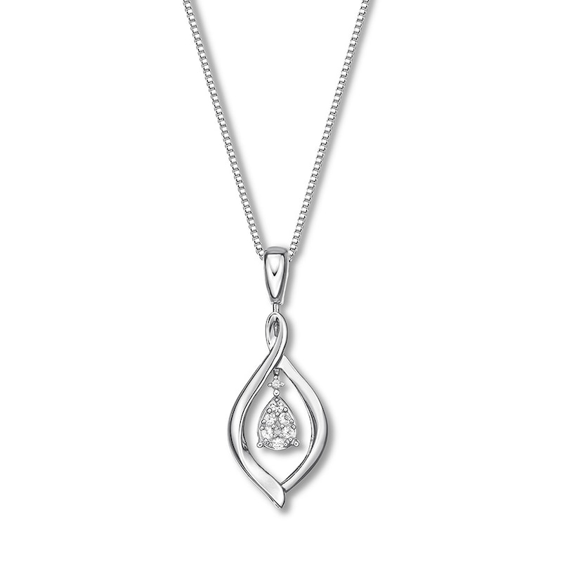 Main Image 3 of Convertible Lab-Created Emerald Necklace Sterling Silver